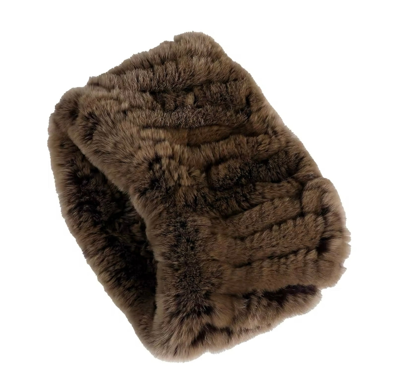 Opaska na głowę z futra królika „Marron”