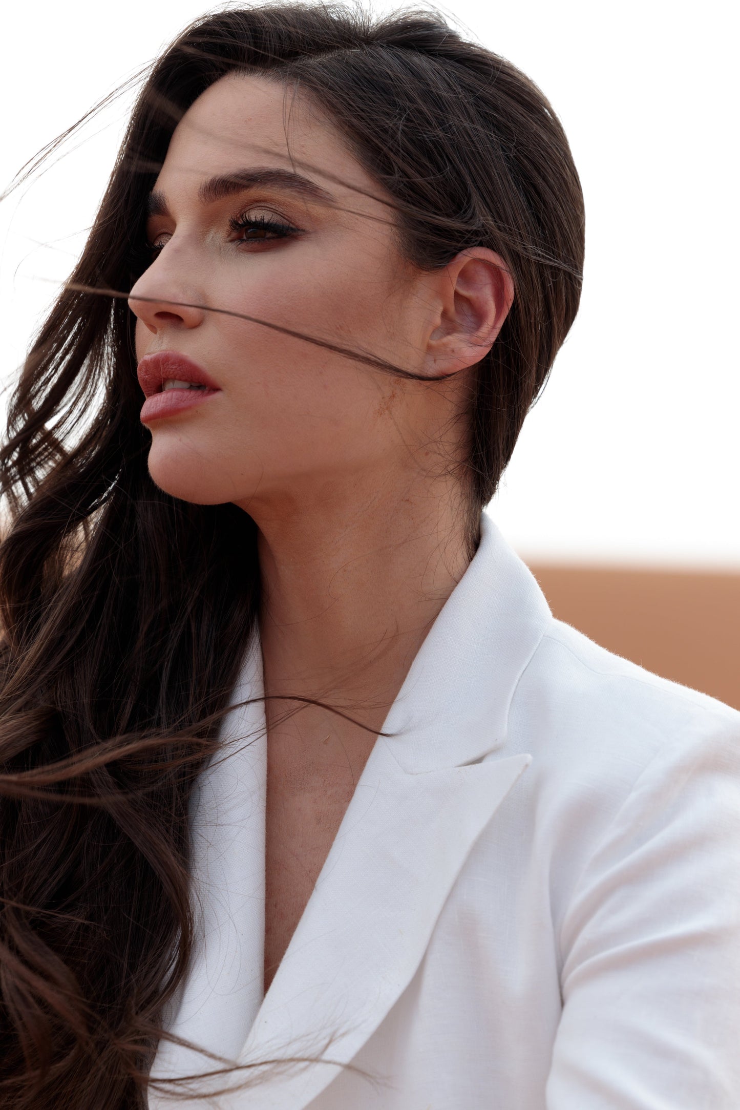Lniana Marynarka Midi "Blanc de la nuit" PREORDER