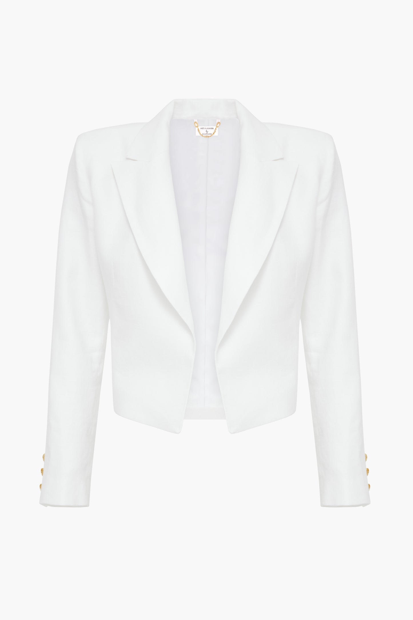 Lniana Marynarka Midi "Blanc de la nuit"