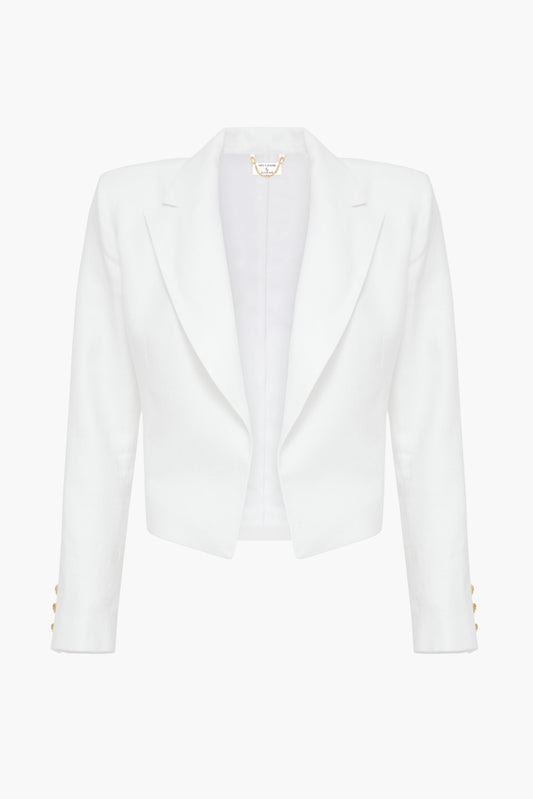 Lniana Marynarka Midi "Blanc de la nuit" PREORDER