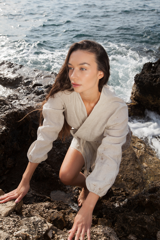 Narzutka lniana "Sablé"