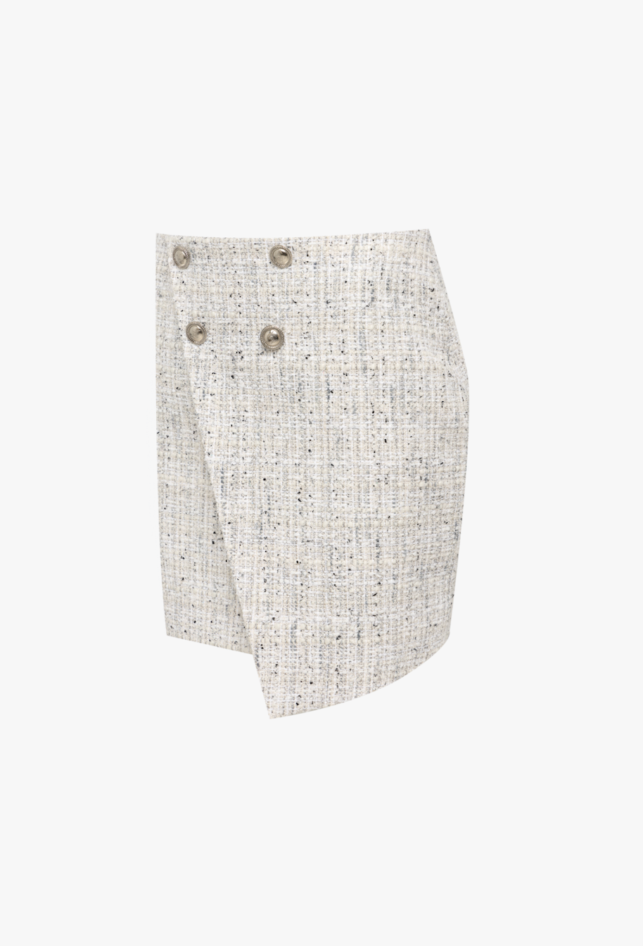 Spódnica asymetryczna wykonana z tkaniny tweed'owej "LE RÊVE ARGENTÉ"